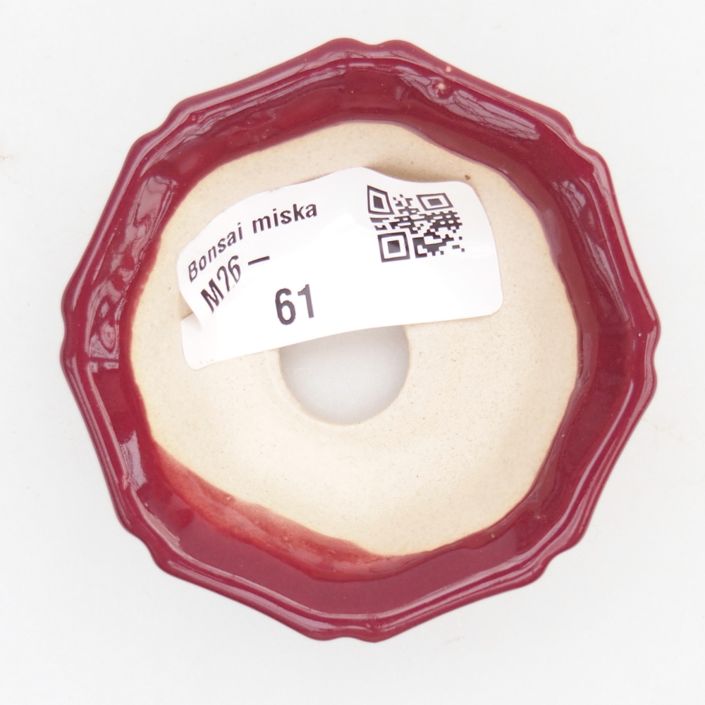 Mini bonsai miska 6 x 6 x 2,5 cm, barva vínová
