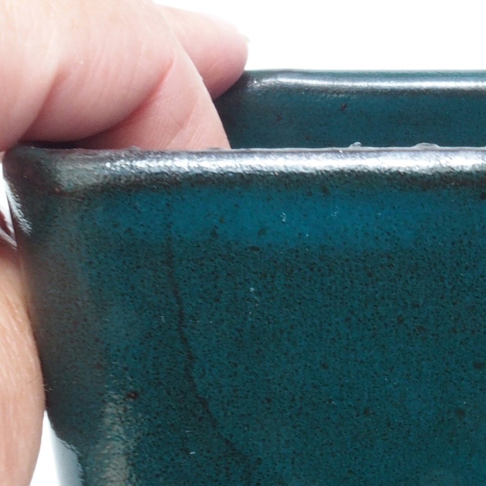 Keramická bonsai miska 8,5 x 8,5 x 11 cm, barva zelená