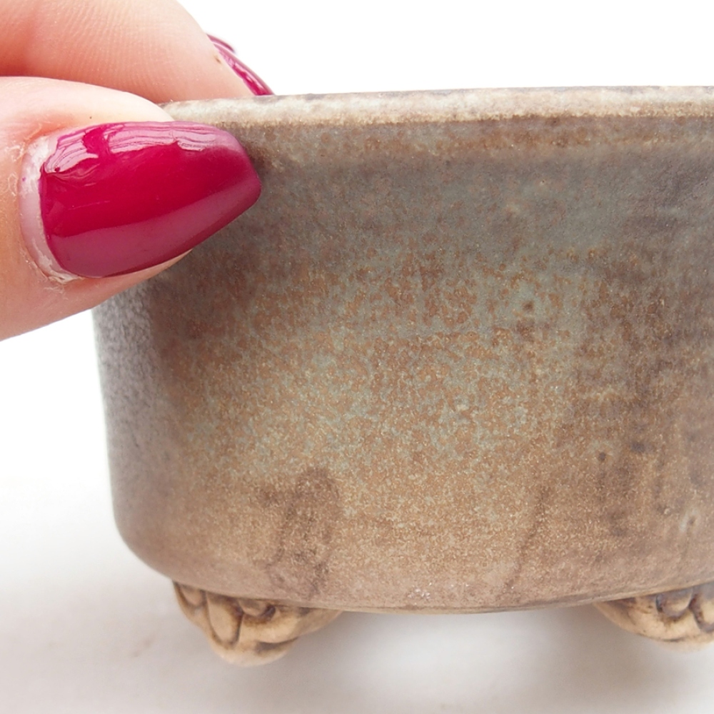 Keramická bonsai miska 9 x 9 x 3,5 cm, barva zelená