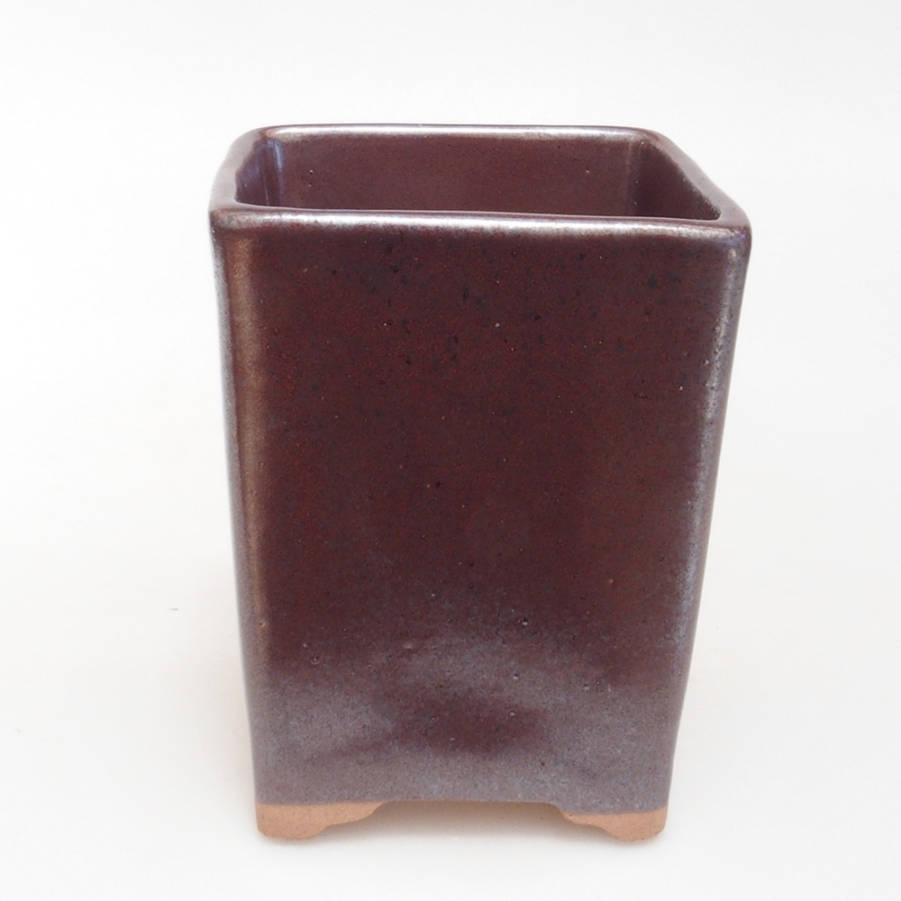 Keramická bonsai miska 8,5 x 8,5 x 11 cm, barva hnědá