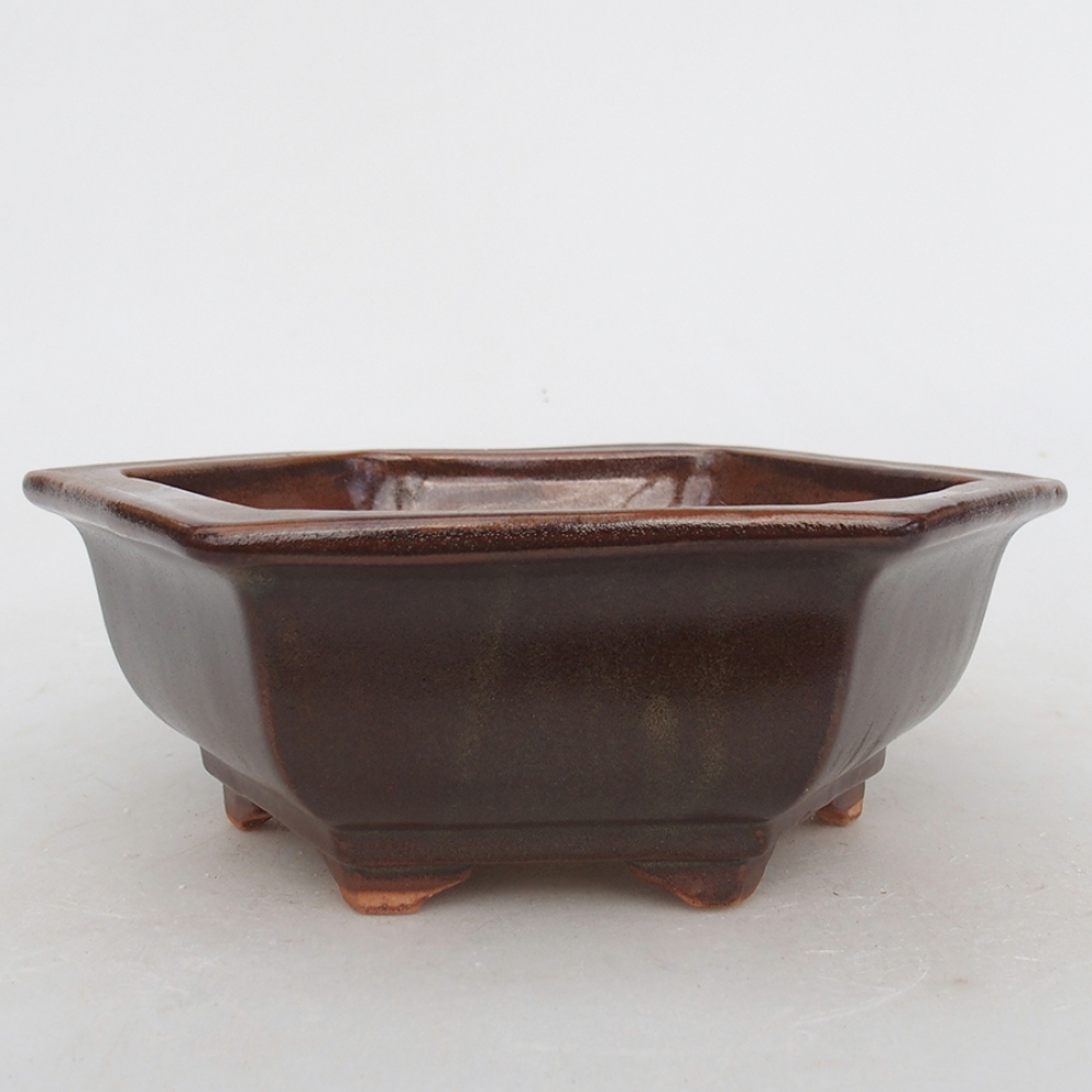 Keramická bonsai miska 17 x 15 x 6 cm, barva hnědá