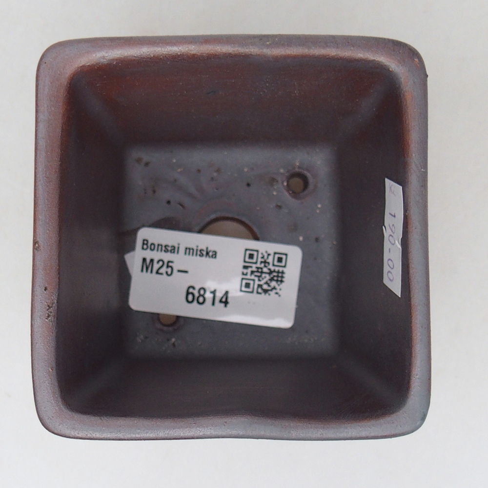 Keramická bonsai miska 7,5 x 7,5  x 7 cm, barva kovová