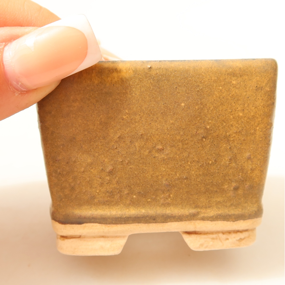 Keramická bonsai miska 6 x 6 x 5 cm, barva modrá