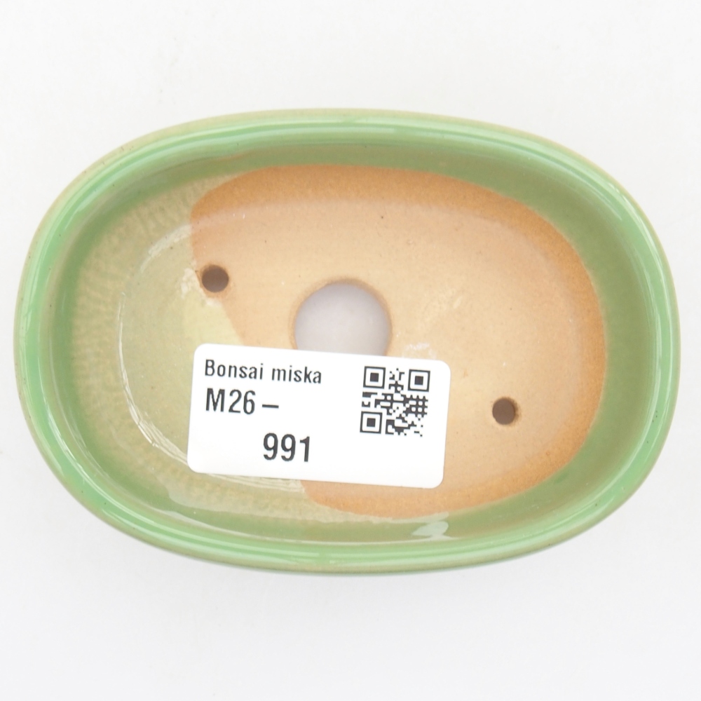 Keramická bonsai miska 9 x 6,5 x 3 cm, barva zelená
