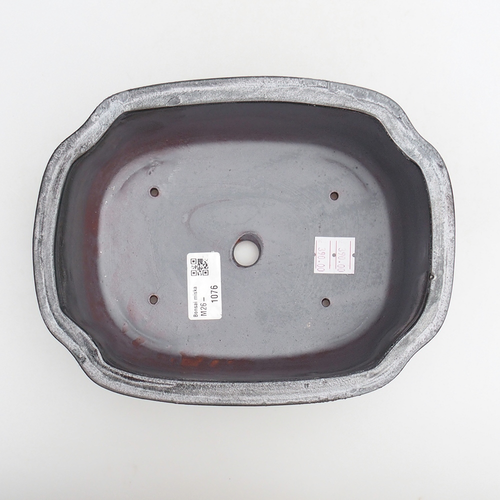 Keramická bonsai miska 22 x 16,5 x 7 cm, barva kovová
