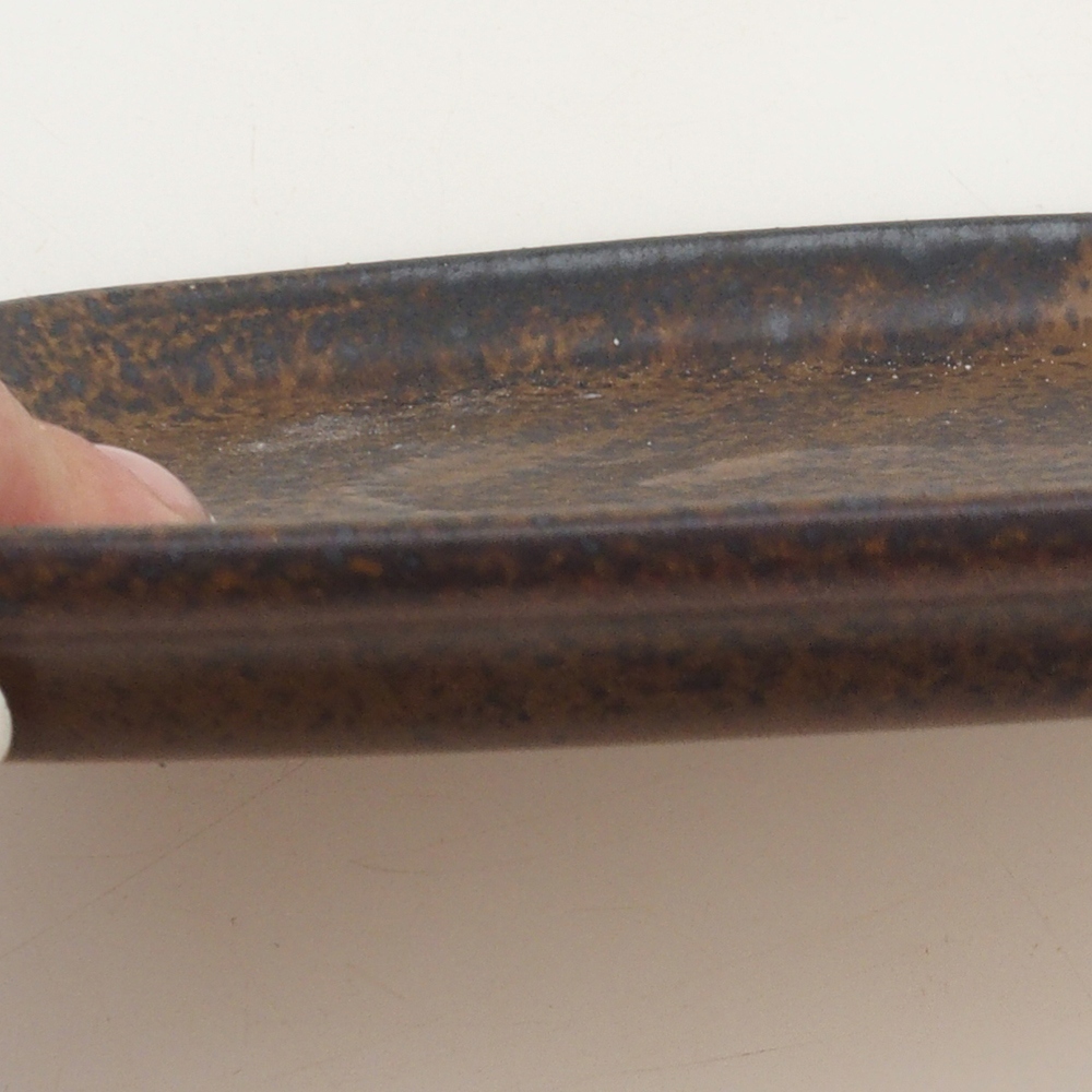 Keramická podmiska H25 - 20,5 x 14,5 x 1,5 cm  - hnědá