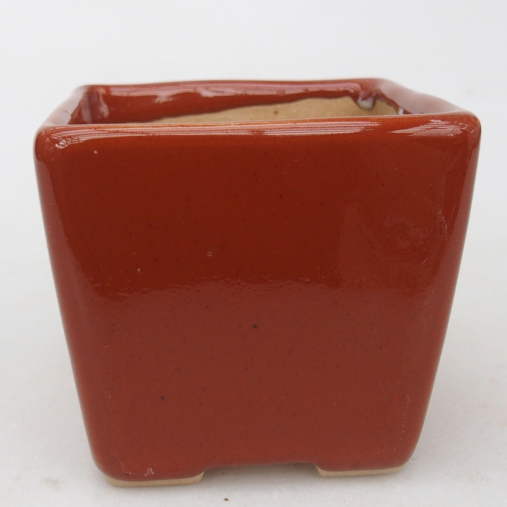 Keramická bonsai miska 7,5 x 7,5  x 7 cm, barva hnědá