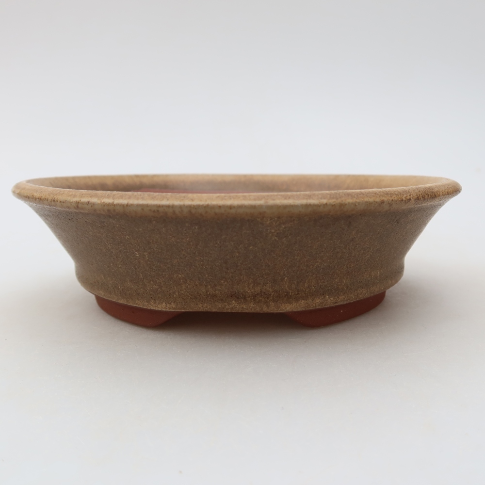 Keramická bonsai miska 15 x 15 x 4,5 cm, barva hnědá