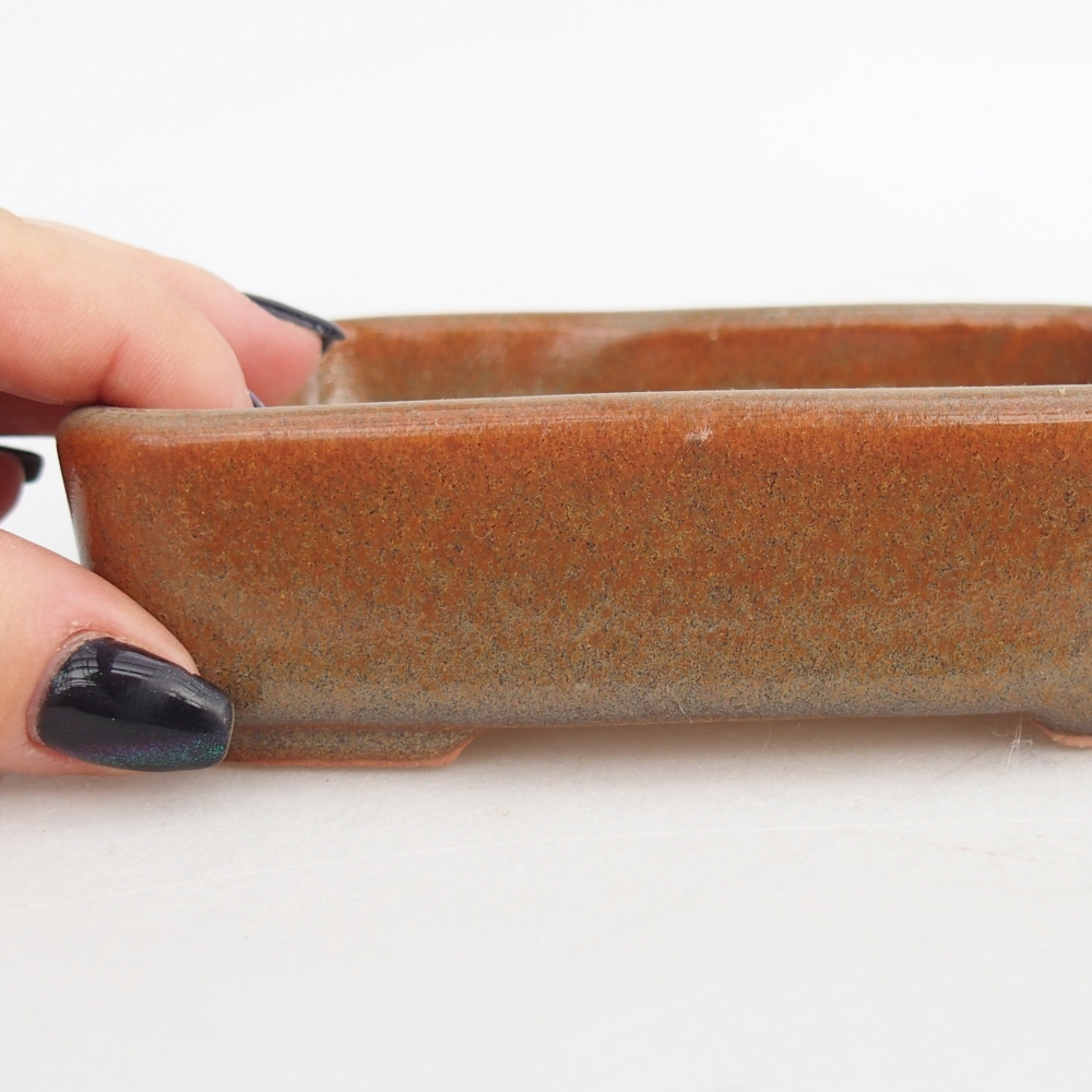 Keramická bonsai miska 12,5 x 9,5 x 3,5 cm, barva hnědá