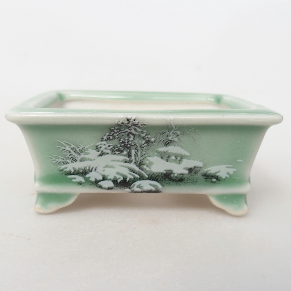 Mini bonsai miska 8 x 6 x 3 cm, barva zelená
