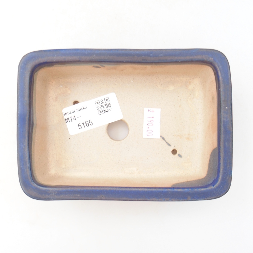 Keramická bonsai miska 13,5 x 9,5 x 4,5 cm, barva modrá