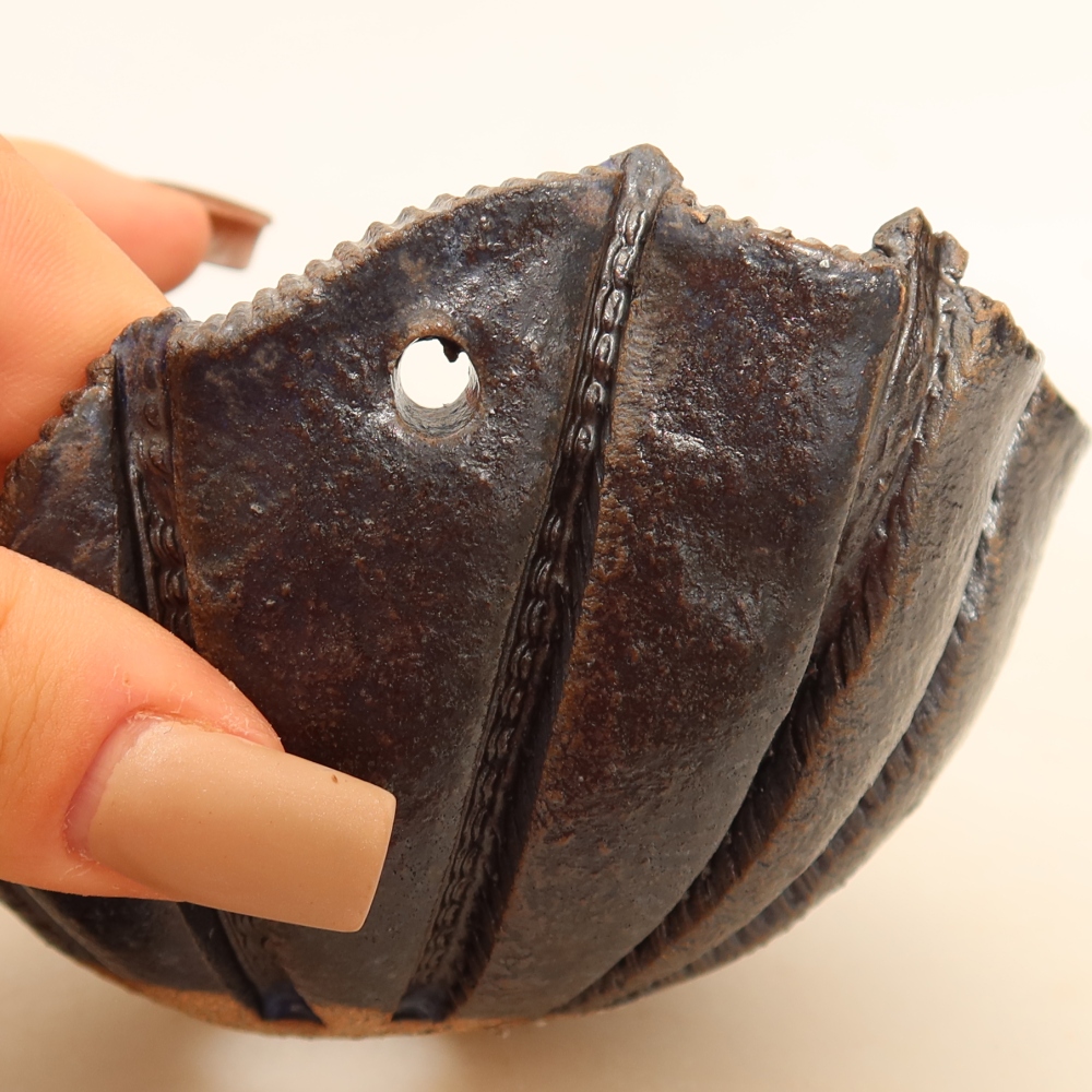 Keramická Skořápka na Kokedamu 10,5 x 10 x 7 cm , barva modrá