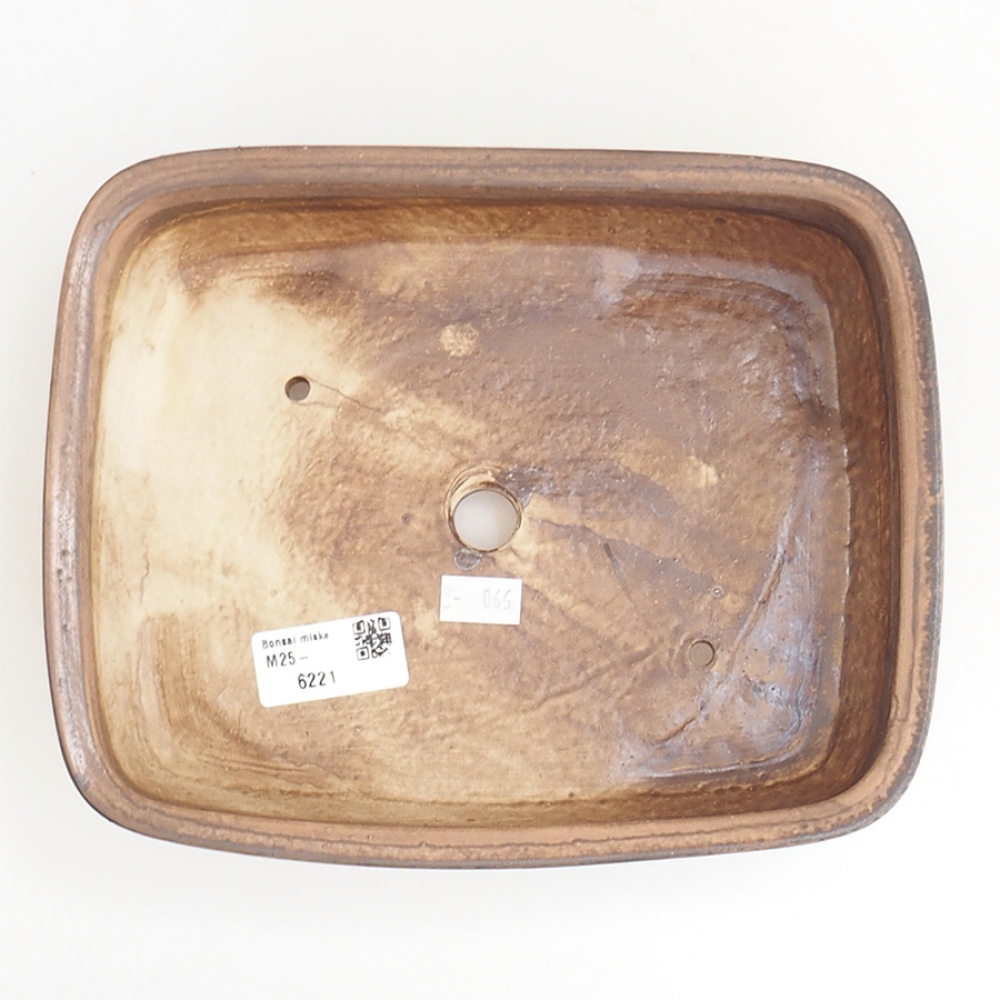 Keramická bonsai miska 21,5 x 17,5 x 5,5 cm, barva hnědá