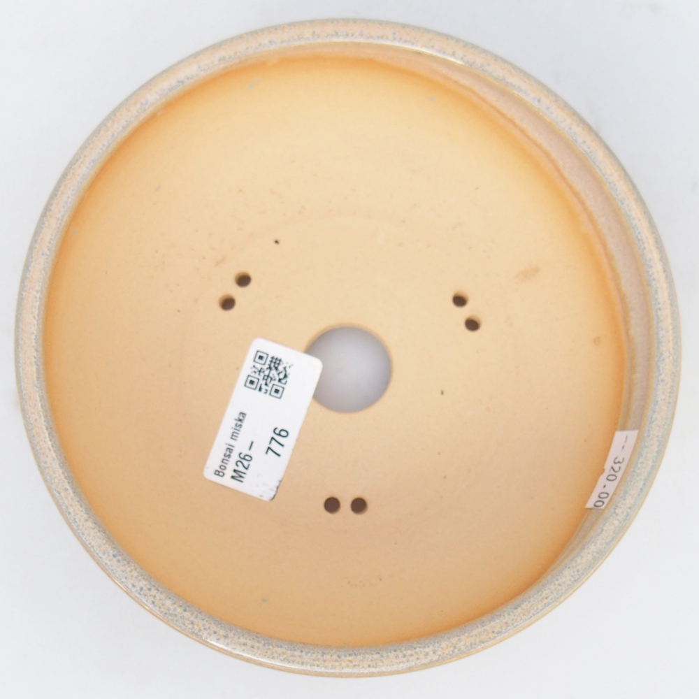 Keramická bonsai miska 15 x 15 x 5 cm, barva zelenohnědá