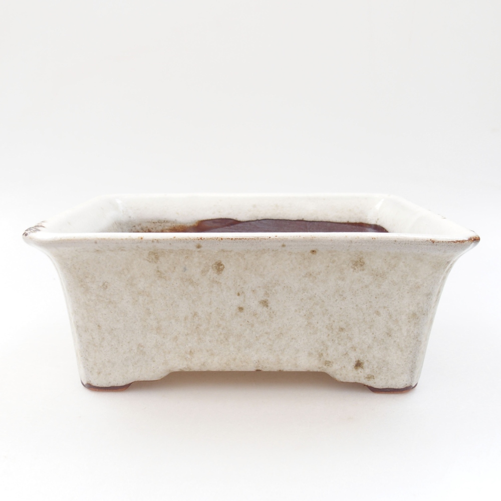 Keramická bonsai miska 18 x 14 x 7,5 cm, barva bílá