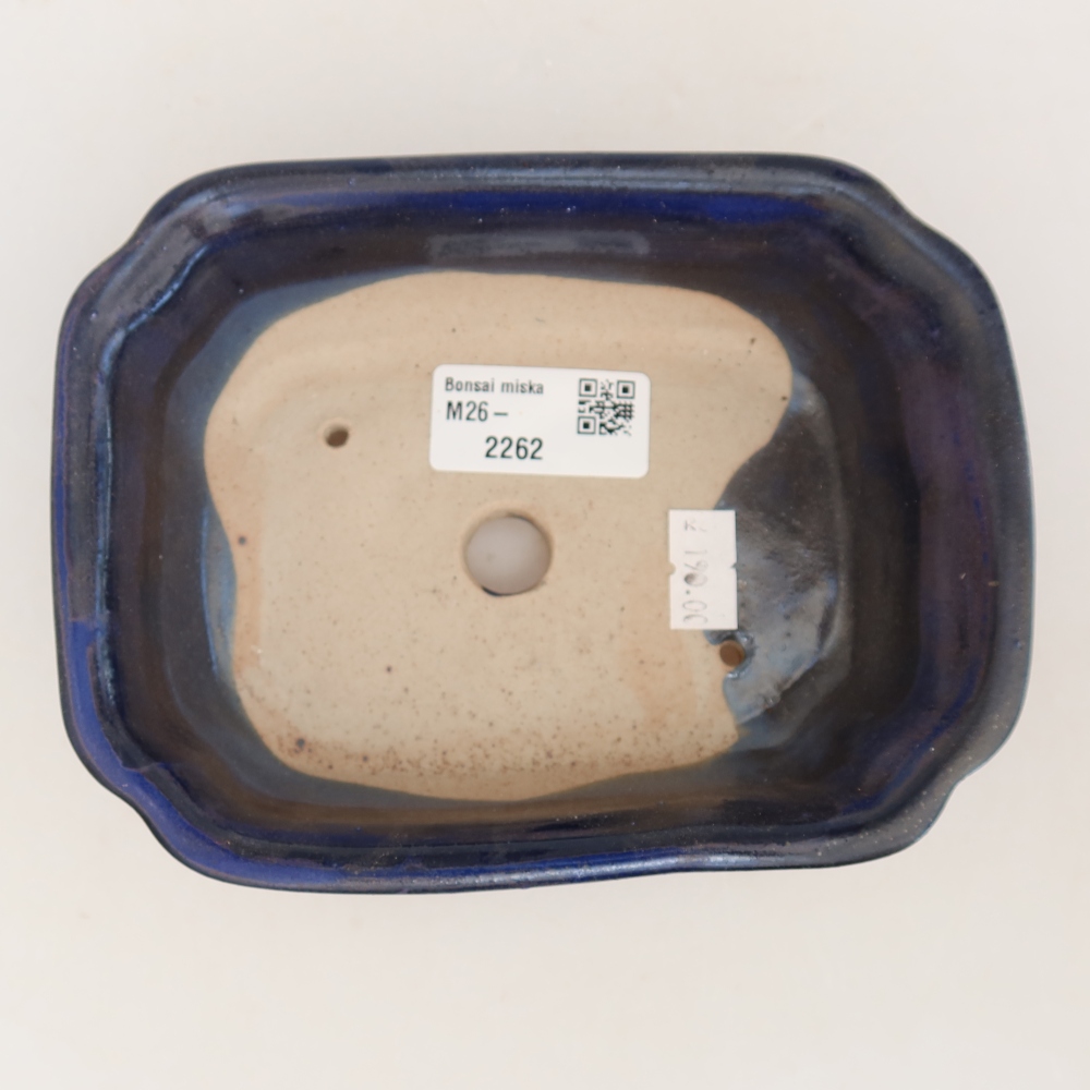 Keramická bonsai miska 15,5 x 12 x 4,5 cm, barva modrá