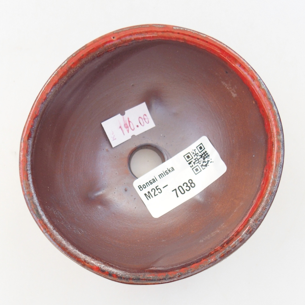 Keramická bonsai miska 9,5 x 9,5 x 5 cm, barva červená