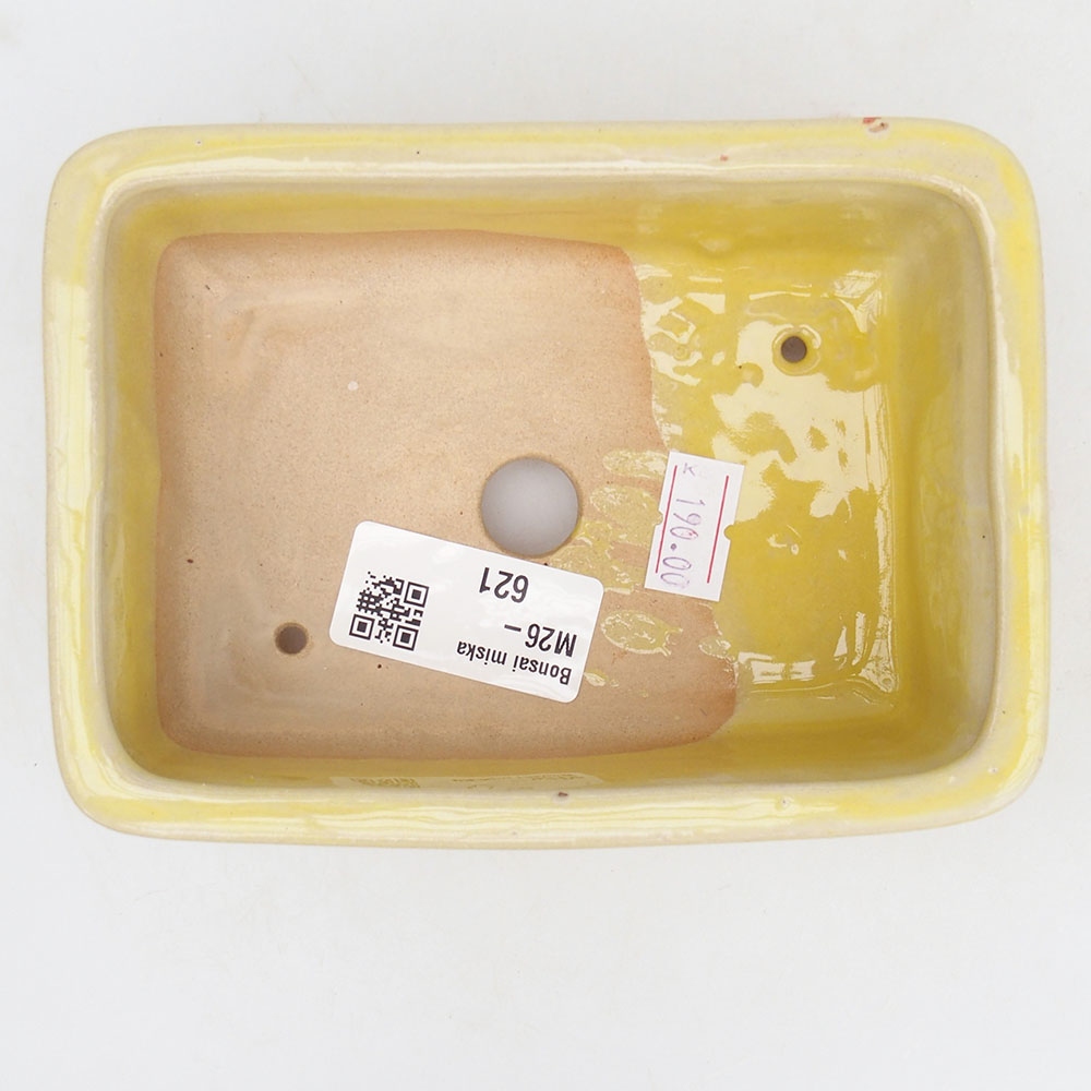 Keramická bonsai miska 13,5 x 10 x 4,5 cm, barva žlutá