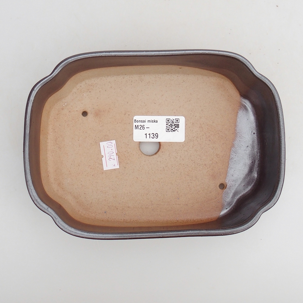 Keramická bonsai miska 18 x 13 x 5 cm, barva hnědá