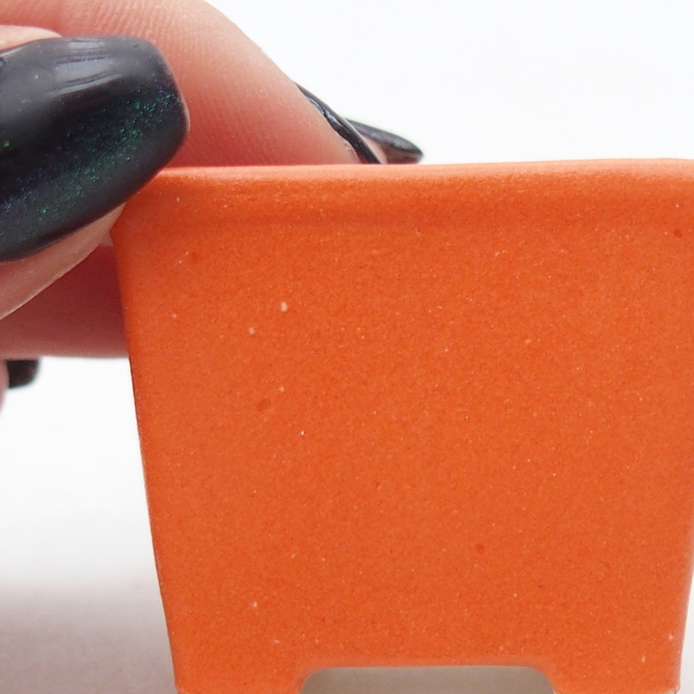 Mini bonsai miska 3,5 x 3,5 x 3 cm, barva oranžová