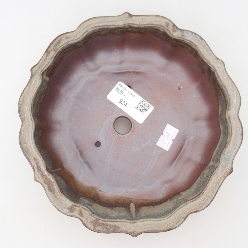 Keramická bonsai miska 18 x 18 x 5 cm, barva modrošedá