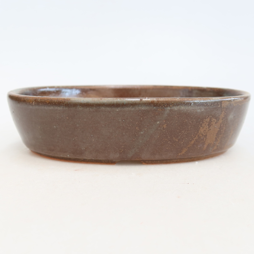 Keramická bonsai miska 18,5 x 13,5 x 4,5 cm, barva hnědá