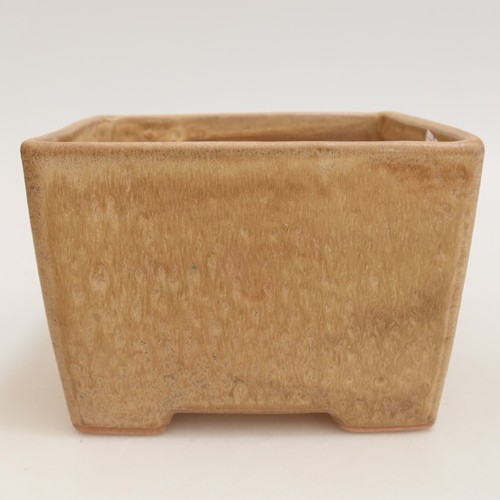 Keramická bonsai miska 15 x 15 x 10,5 cm, barva béžová