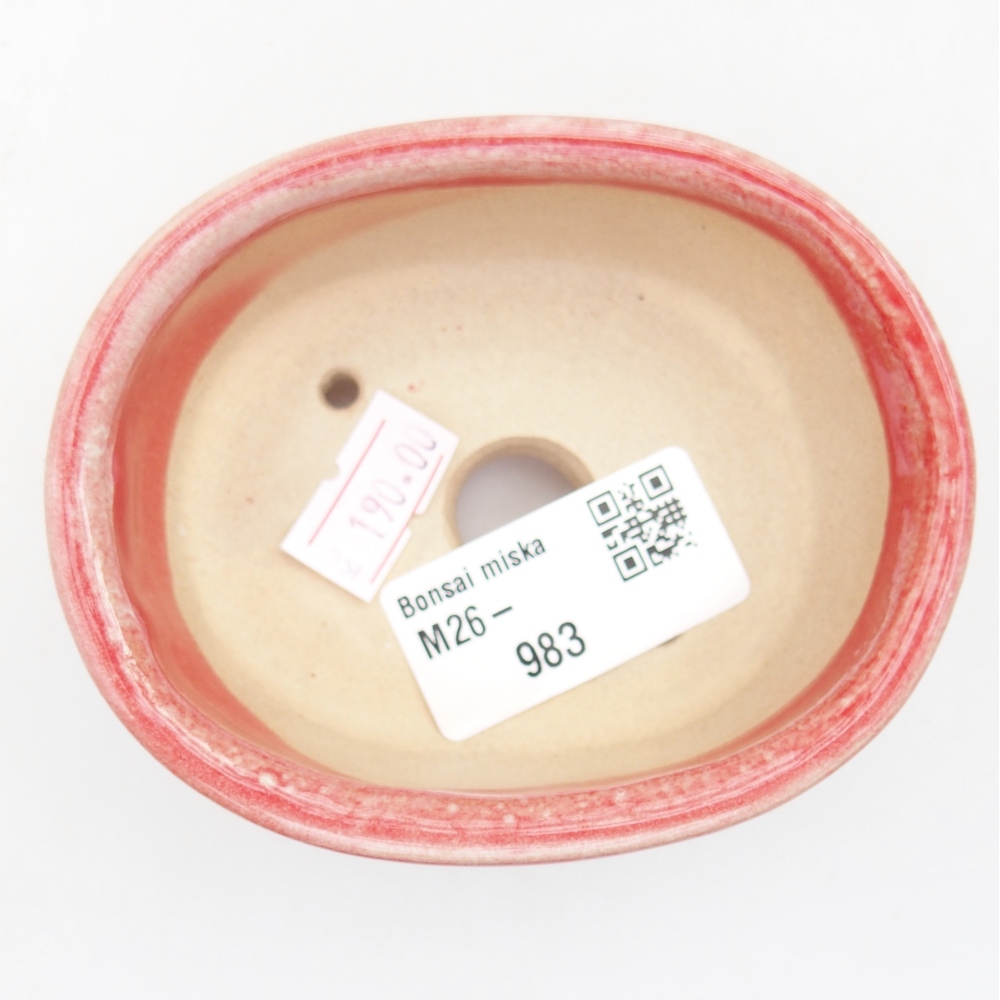 Keramická bonsai miska 9 x 7,5 x 3,5 cm, barva červená