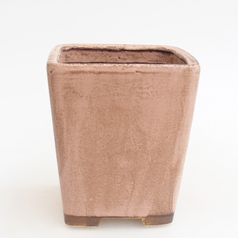 Keramická bonsai miska 10 x 10 x 12 cm, barva růžová