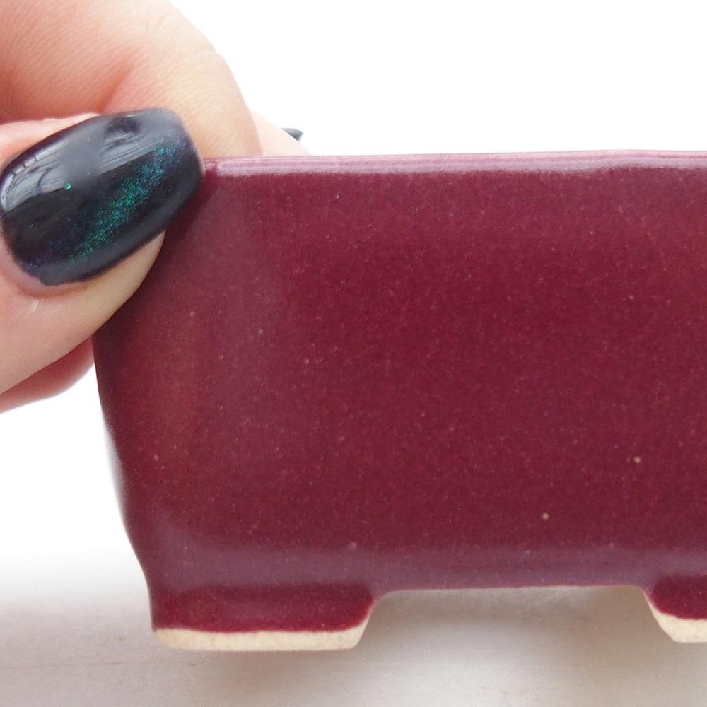 Mini bonsai miska 7 x 7 x 4 cm, barva vínová