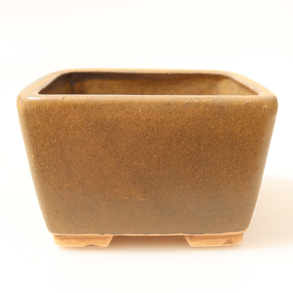 Keramická bonsai miska 8,5 x 8,5 x 5,5 cm, barva hnědá