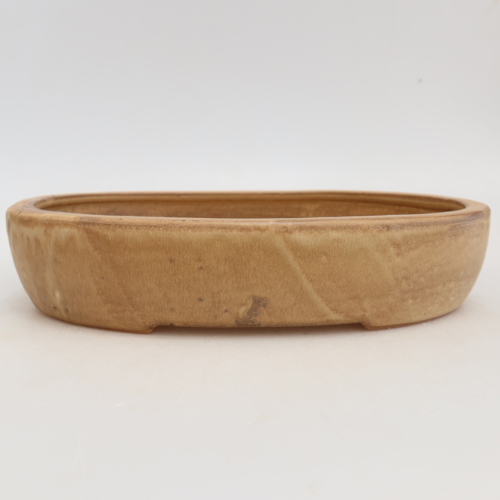 Keramická bonsai miska 27 x 21 x 5,5 cm, barva béžová