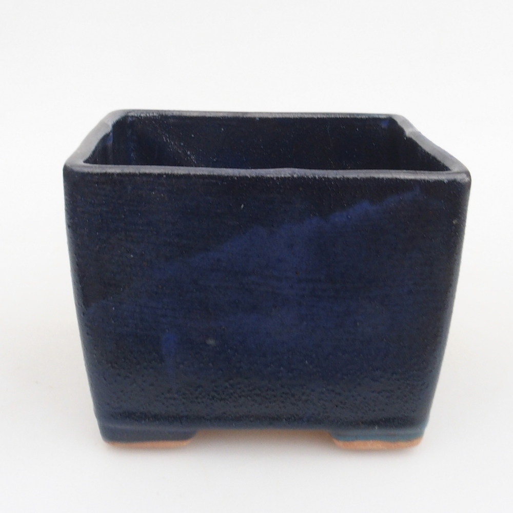 Keramická bonsai miska 11 x 11 x 8,5 cm, barva modrá