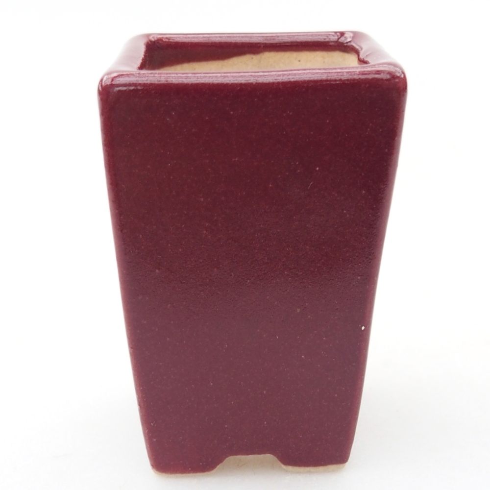 Mini bonsai miska 3,5 x 3,5 x 5 cm, barva vínová