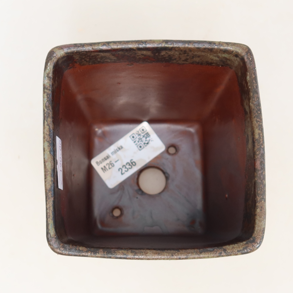 Keramická bonsai miska 9 x 9 x 11,5 cm, barva hnědá