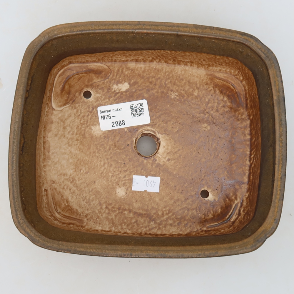 Keramická bonsai miska 20 x 17,5 x 6 cm, barva hnědá