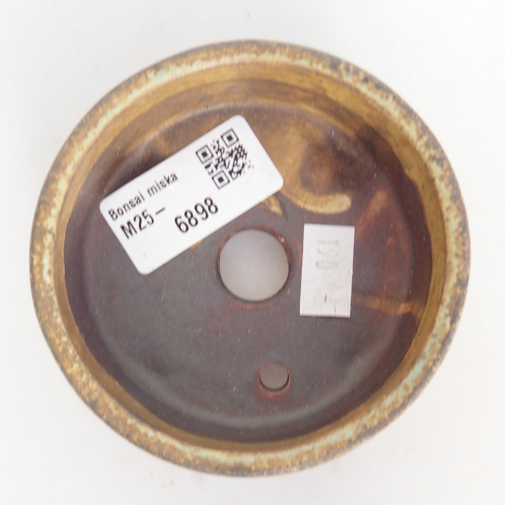 Keramická bonsai miska 9 x 9 x 3,5 cm, barva hnědá