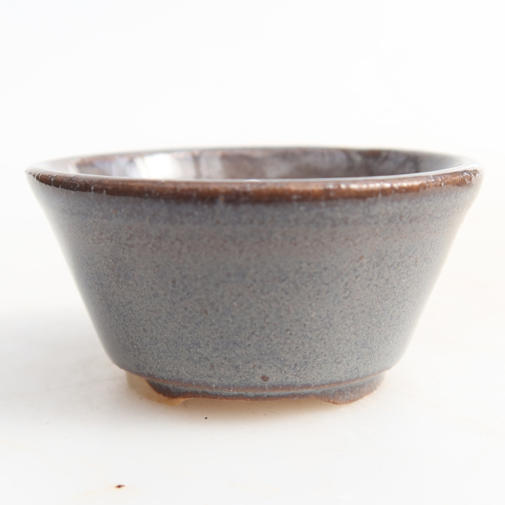Keramická bonsai miska 4,5 x 4,5 x 2,5 cm, barva šedá