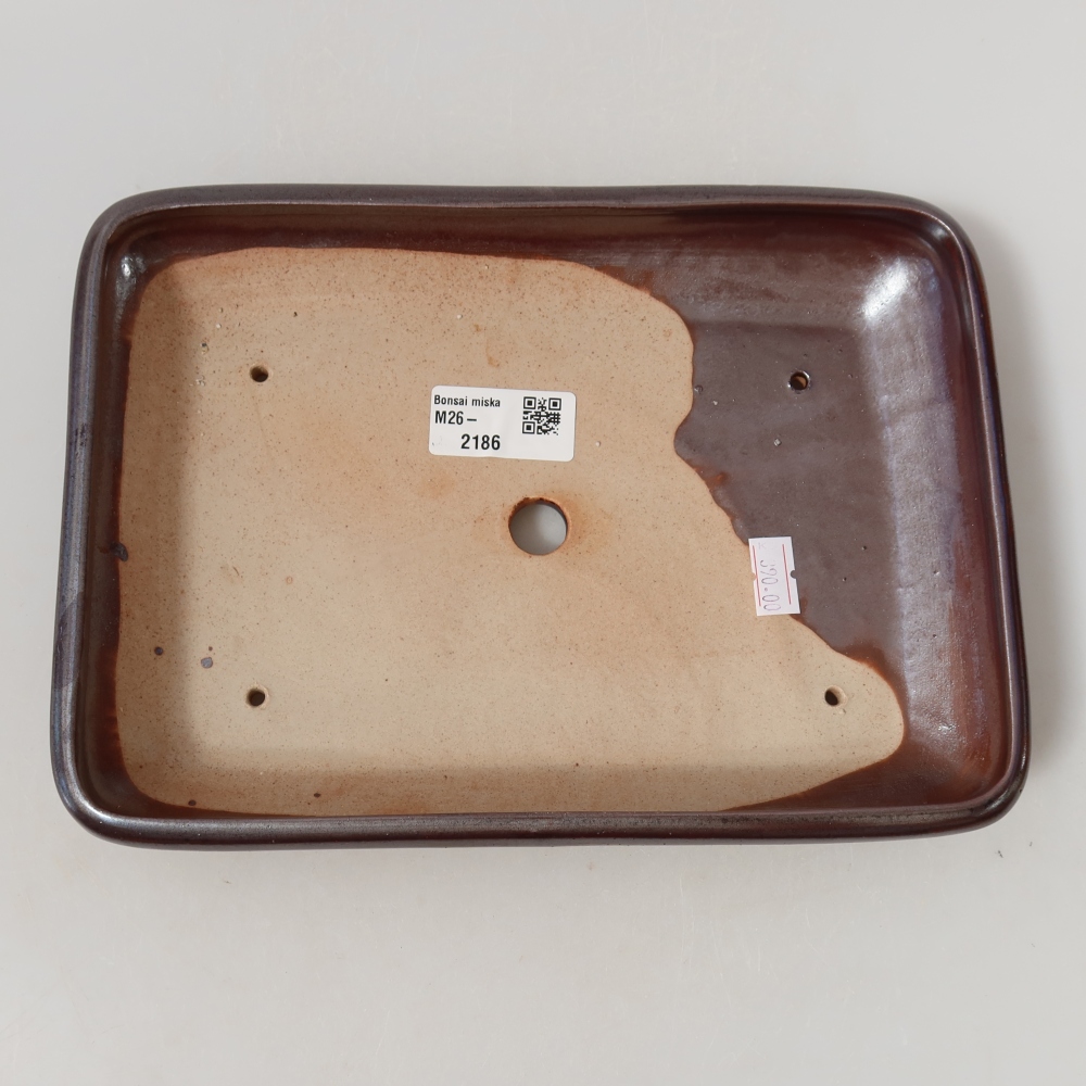 Keramická bonsai miska 24 x 17,5 x 4 cm, barva kovová