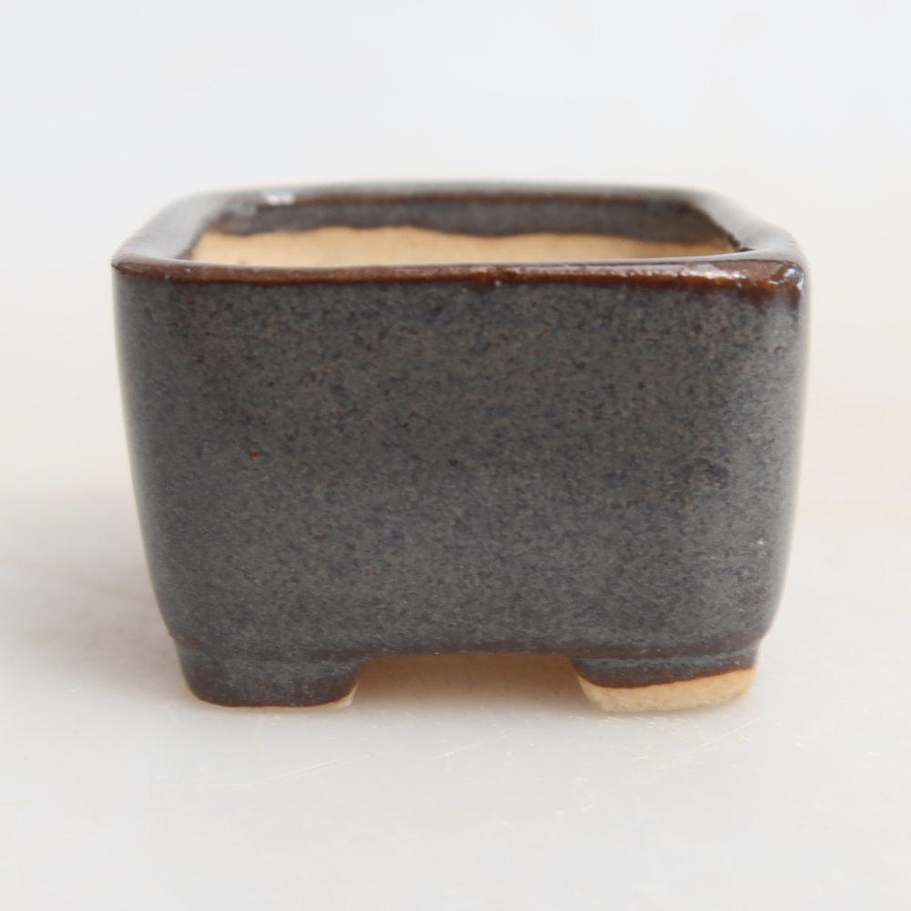 Keramická bonsai miska 3,5 x 3,5 x 2,5 cm, barva šedá