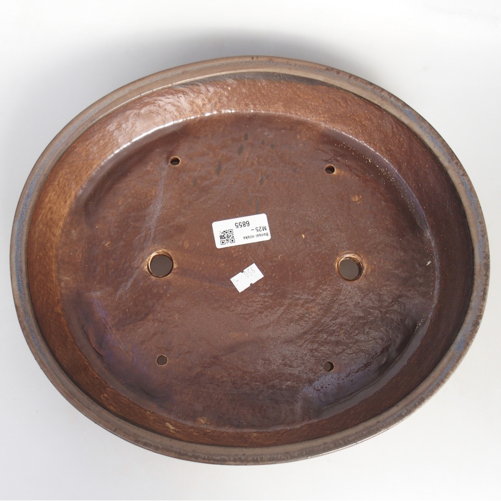 Keramická bonsai miska 31,5 x 27,5 x 6,5 cm, barva modrá