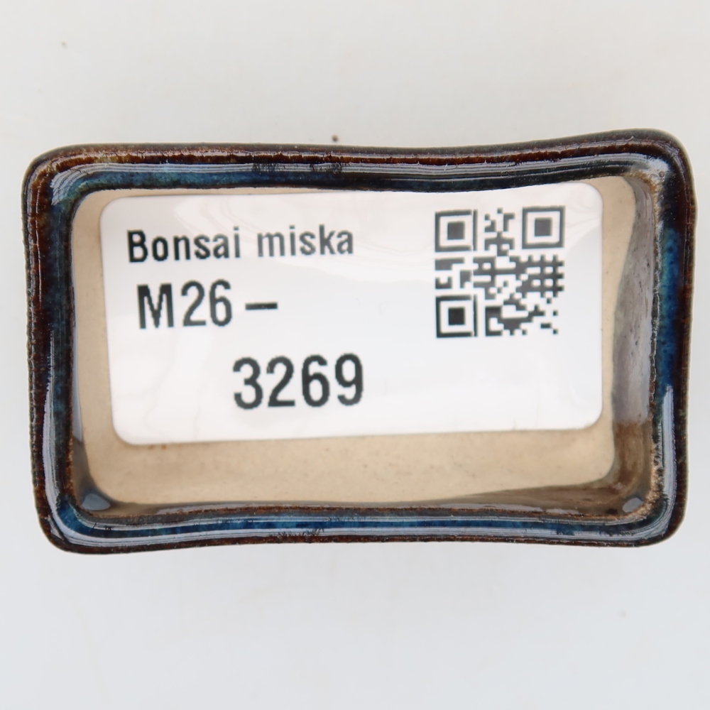 Keramická bonsai miska 5 x 3 x 2 cm, barva modrá