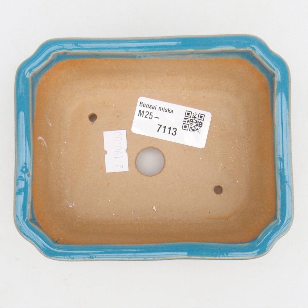 Keramická bonsai miska 14 x 11 x 4 cm, barva modrá