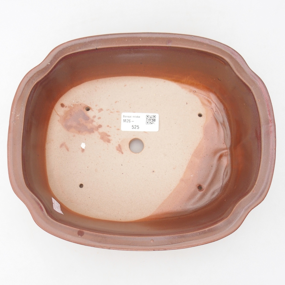 Keramická bonsai miska 25 x 21 x 7,5 cm, barva vínová