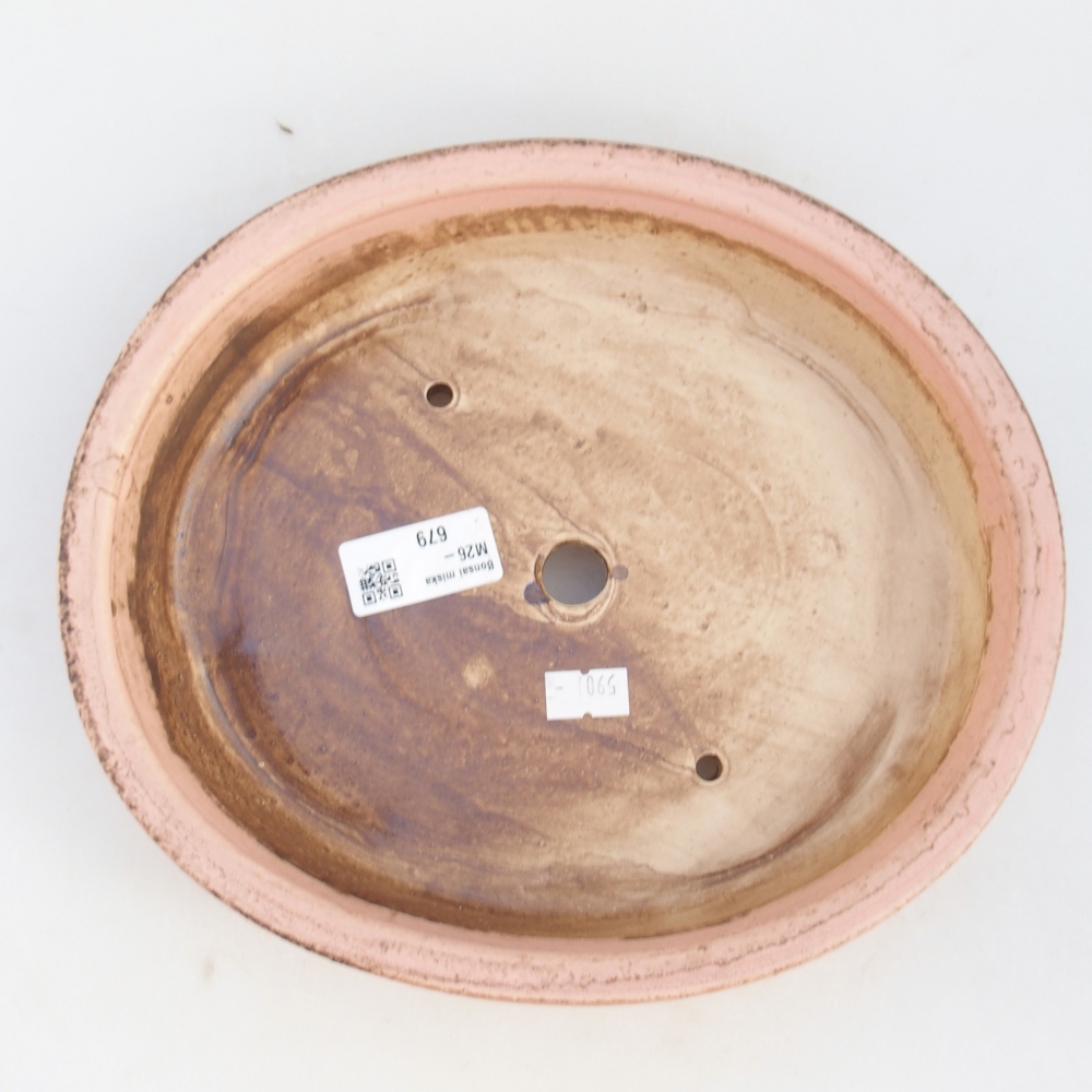 Keramická bonsai miska 24 x 21 x 5 cm, barva růžová