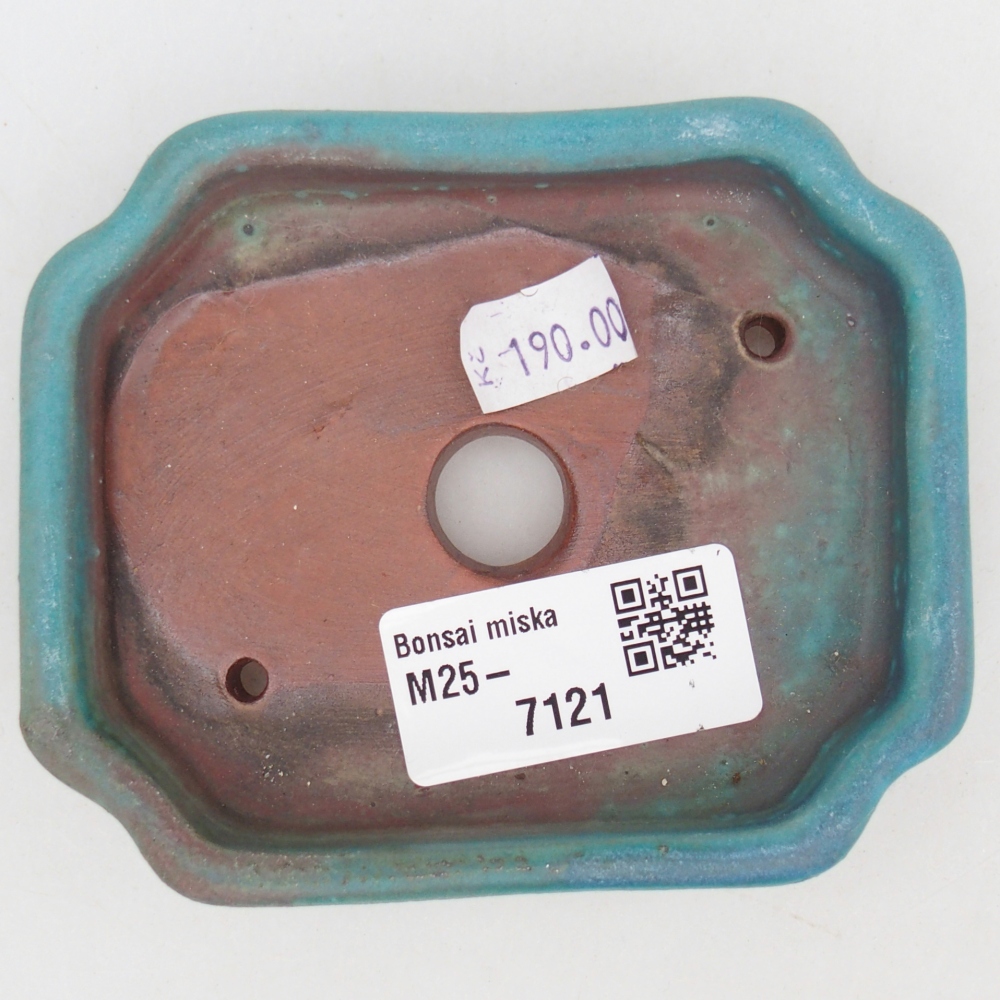 Keramická bonsai miska 10 x 8,5 x 2 cm, barva modrá