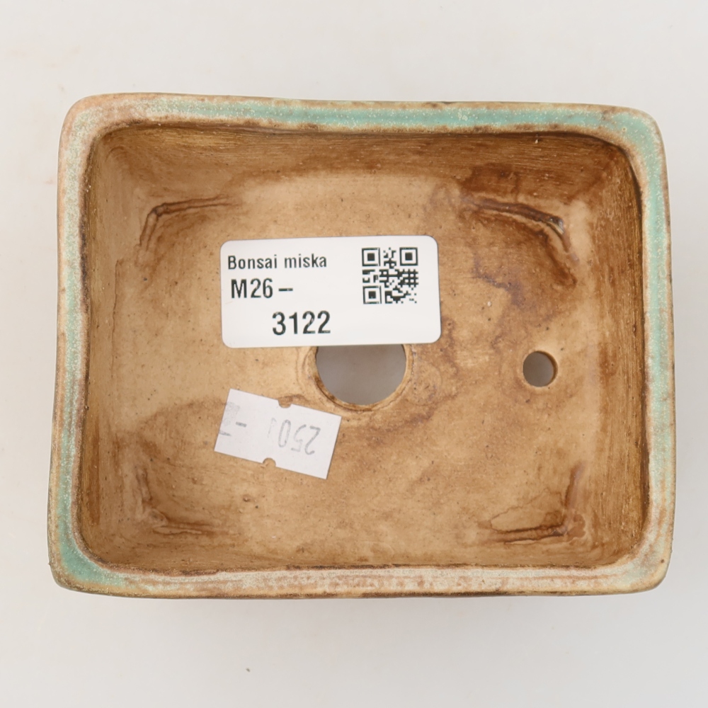 Keramická bonsai miska 10 x 8 x 4 cm, barva zelená