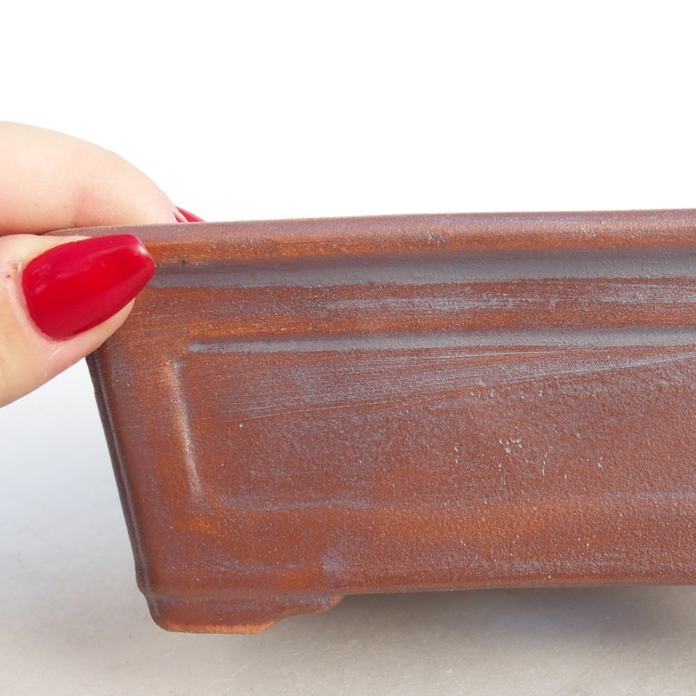 Keramická bonsai miska 13,5 x 10 x 5,5 cm, barva kovová