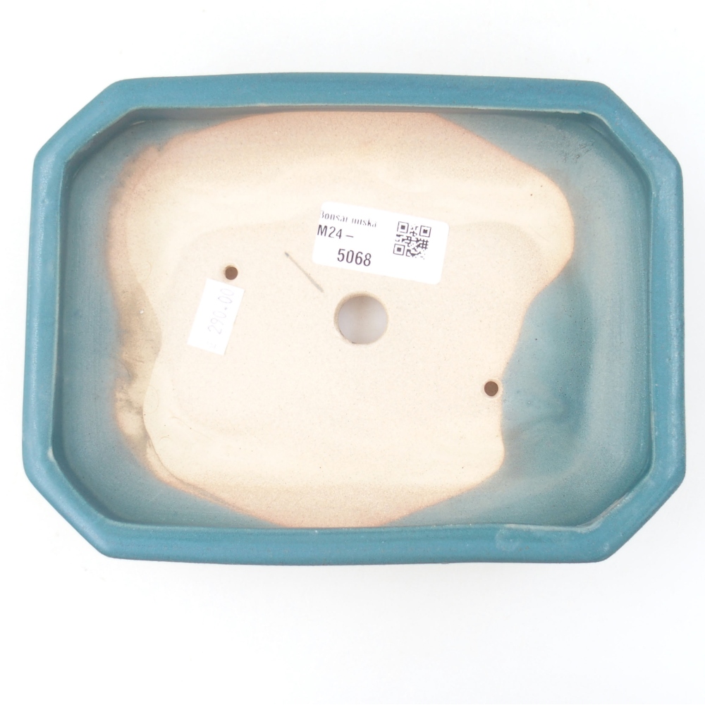 Keramická bonsai miska 18,5 x 13,5 x 4 cm, barva modrá