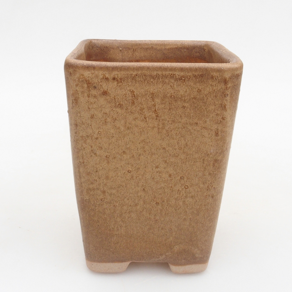 Keramická bonsai miska 8 x 8 x 10,5 cm, barva hnědá